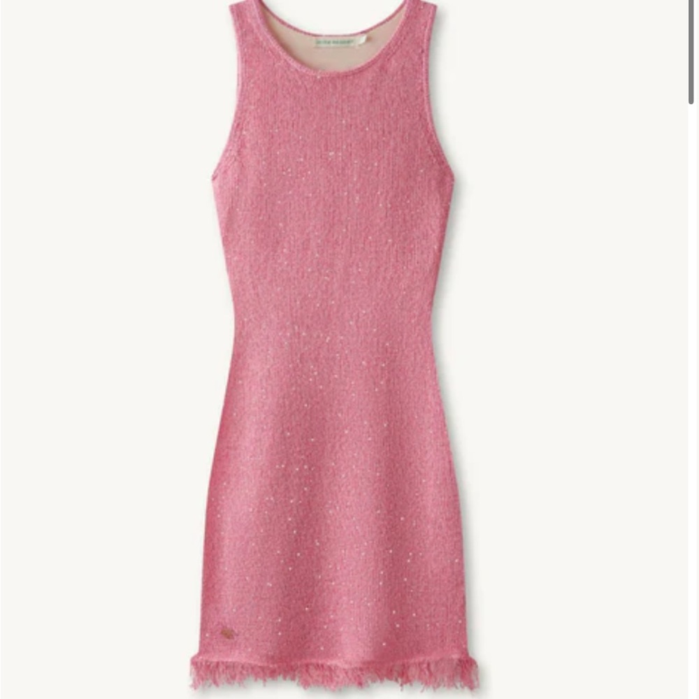 ASTA RESORT Pink Sequin Dress with Fringe